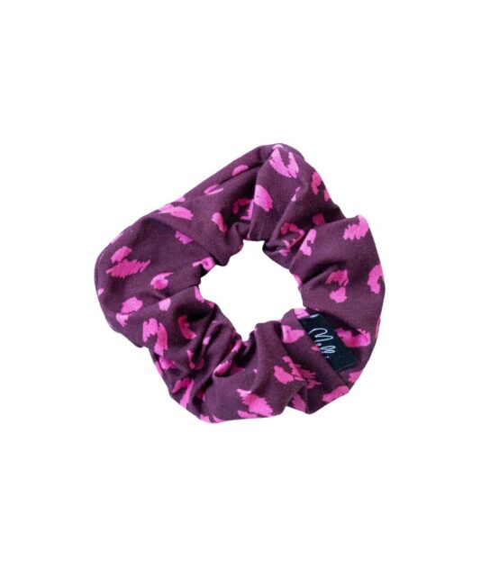 Scrunchie-leopardi pinkki-Melli-EcoDesign Scrunchie-leopardi pinkki-Melli-EcoDesign