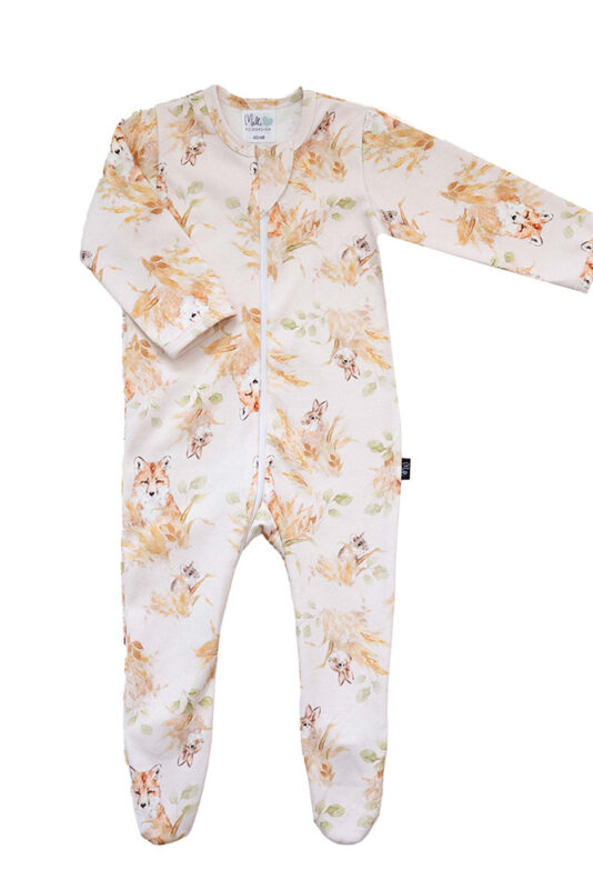 Vauvan jalkaterällinen unihaalari eläinkuosilla - Melli EcoDesign