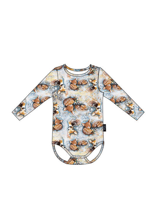 Body Bambit lehtisateessa jäänsininen - Melli EcoDesign