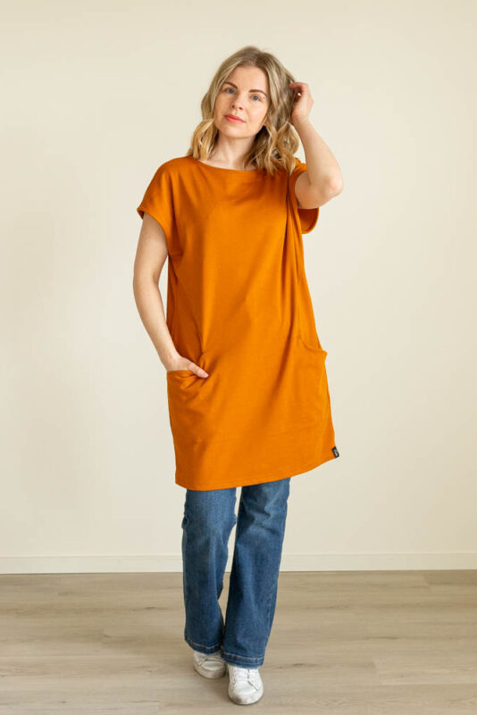 Holkkihihatunika okra