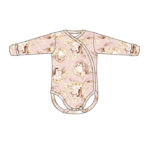 Kietaisubody kääntöhihoilla Luppakorva vaaleanpunainen - M