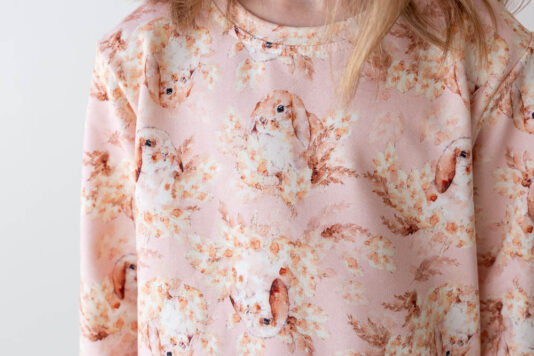 Lasten pupu kuosinen collegepaita - Melli EcoDesign Lasten pupu kuosinen collegepaita - Melli EcoDesign