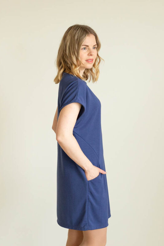 Holkkihihatunika indigon sininen