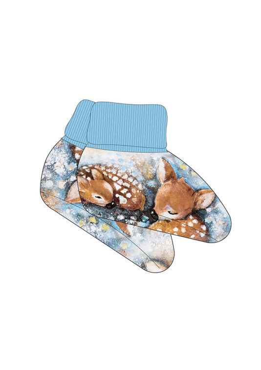 Vauvan tossut Bambit lehtisateessa jäänsininen