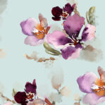 Mystic flowers aqua kuosikuva - Melli EcoDesign
