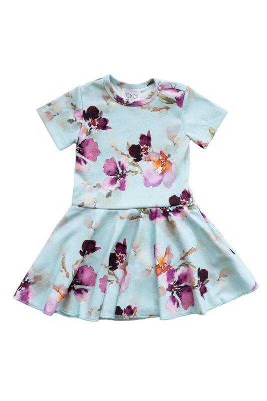 Lyhythihainen bodymekko Mystic Flower aqua