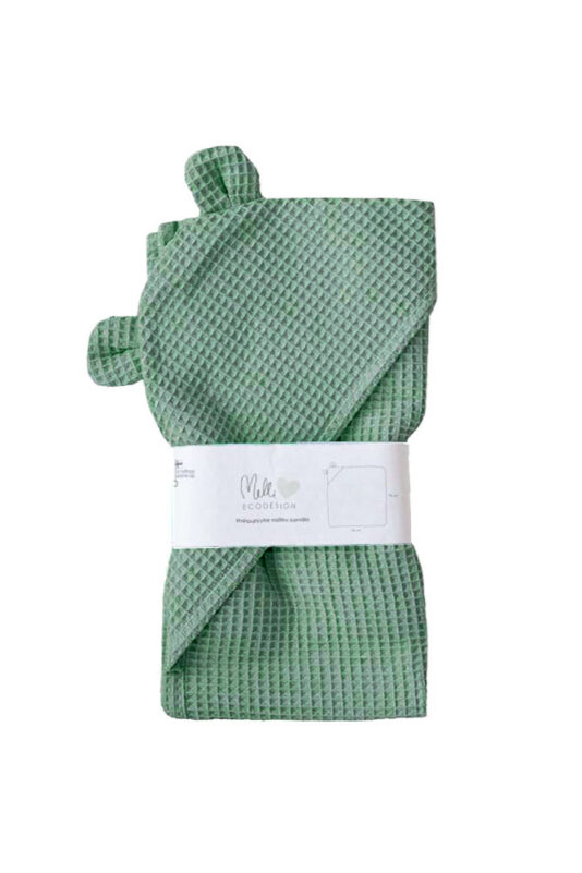 Baby Hooded Towel with Bear Ears sage green