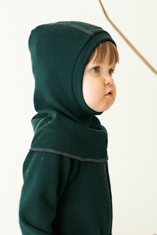 Merino wool balaclava forest green